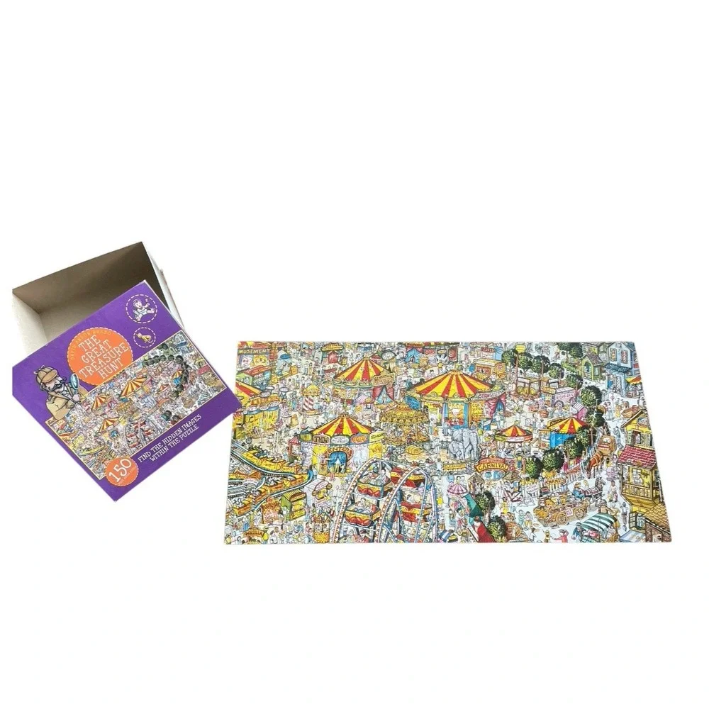 2 Puzzles Treasure Hunt Museum Maze Complete Jigsaw Great American Pc 100-150